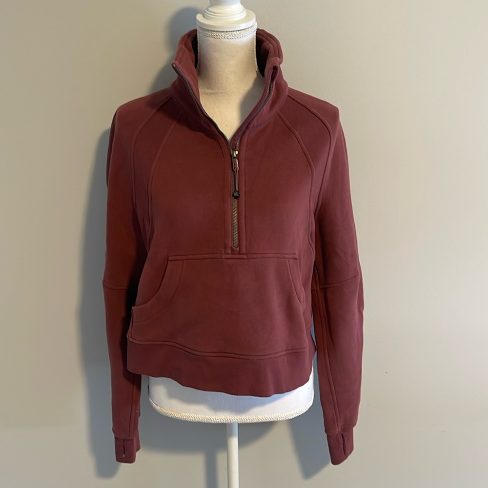 Scuba half zip crop